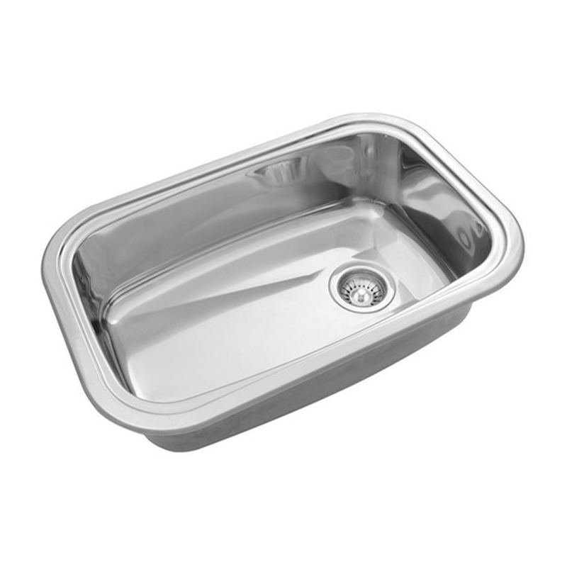 Pileta cocina simple acero inoxidable 304 pulido espejo sobrepuesta antiderrame 600mm x 370mm x 200mm