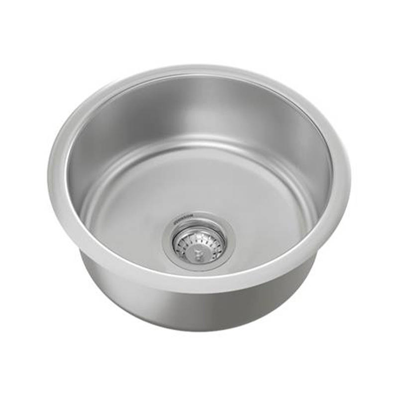 Pileta cocina simple acero inoxidable 304 sobrepuesta encastre pulido estandar cromado ø 370mm x 200mm