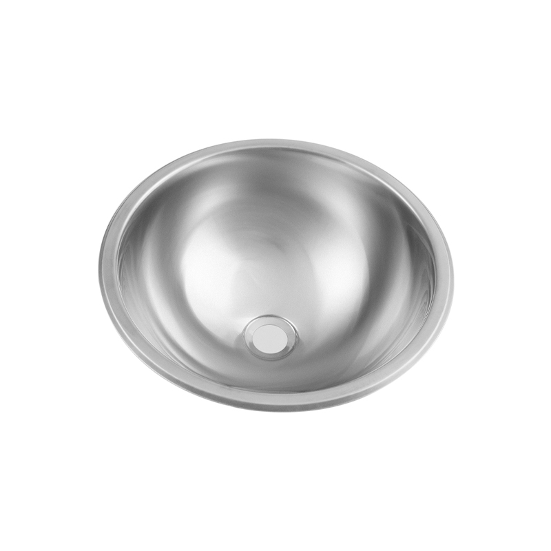 Pileta baño redonda vanitory acero inoxidable 304 pulido estandar sobrepuesta ø 340mm x 140mm