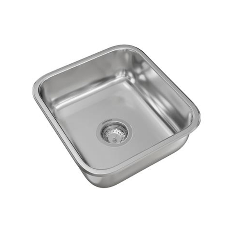 Pileta cocina simple acero inoxidable 430 pulido estandar sobrepuesta 340mm x 285mm x 150mm