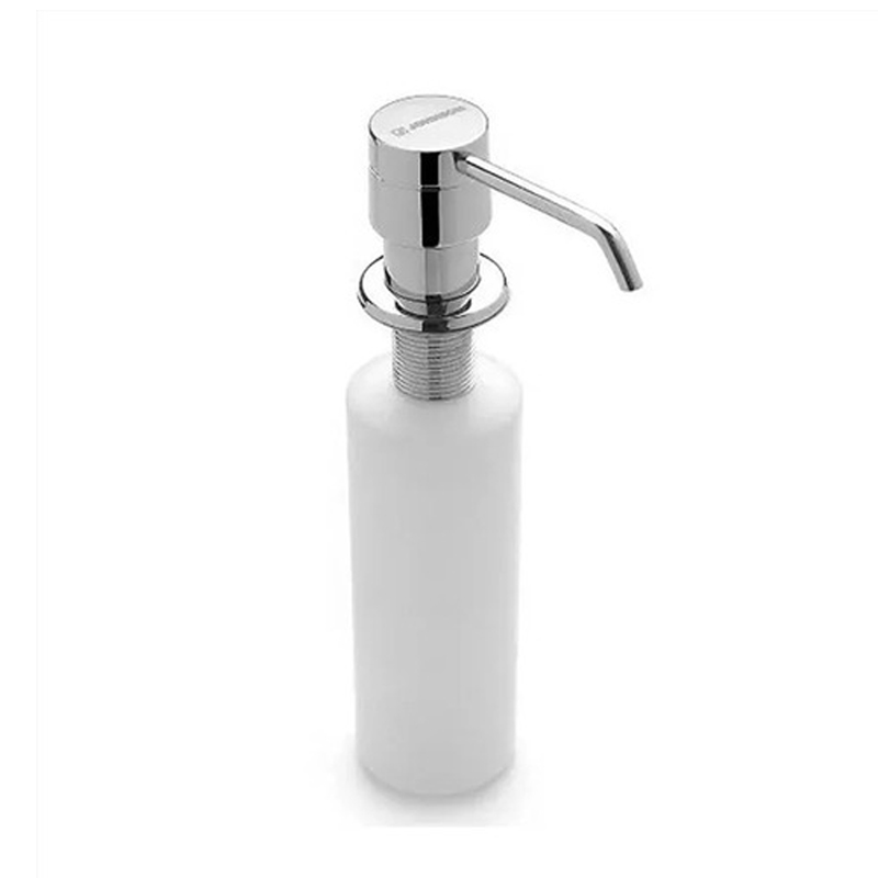 Dosificador dispenser jabon detergente cubo acero inoxidable cromado brillante accesorio pileta ø 55mm x 160mm