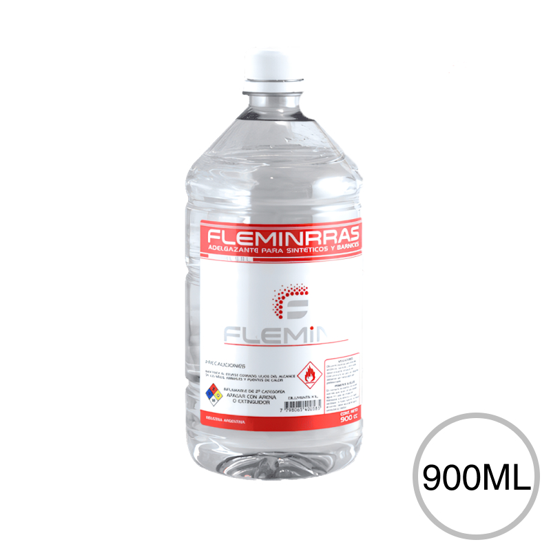Diluyente aguarras Fleminrras esmaltes barnices pinturas sinteticas botella x 900ml