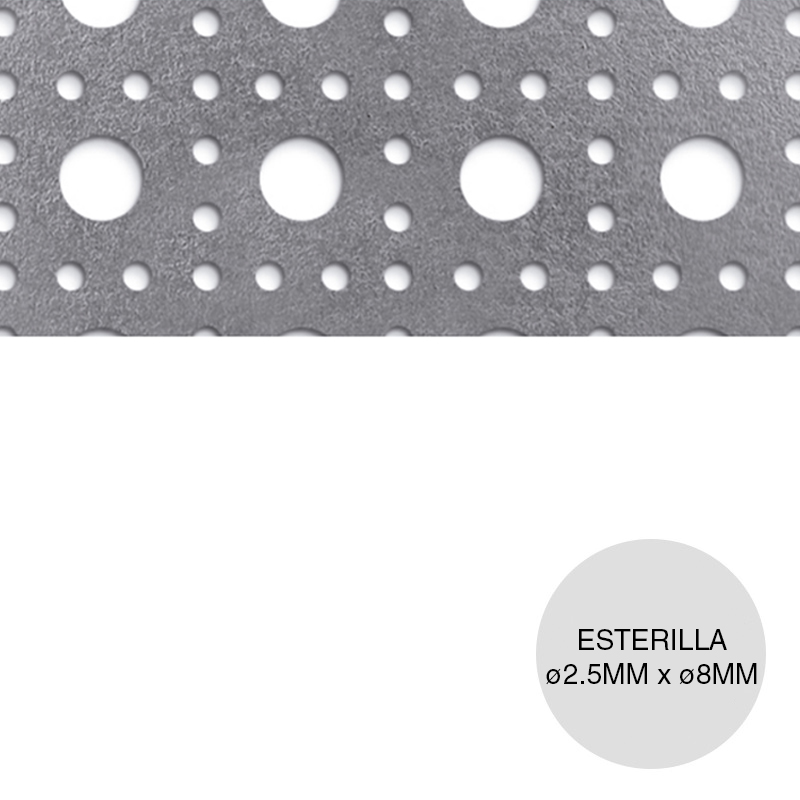 Chapa perforacion esterilla ø 2.5mm y ø 8mm C20 hoja 1m x 2m
