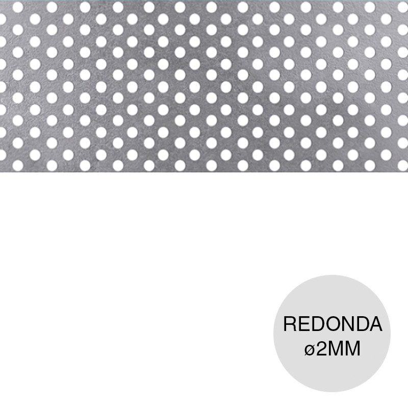 Chapa perforacion redonda ø 2mm C20 hoja 1m x 2m