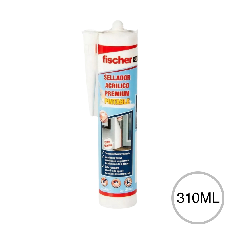 Sellador acrilico premium pintable blanco cartucho x 310ml