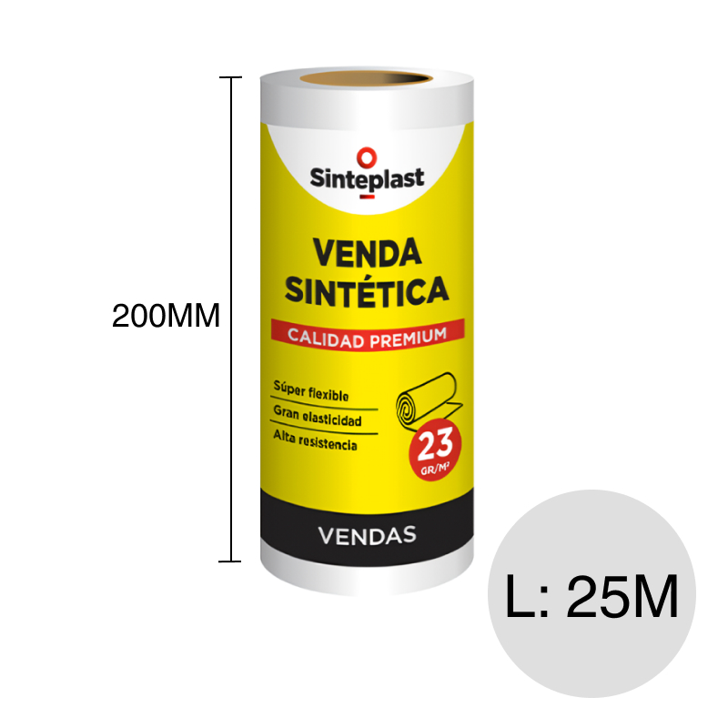 Venda elastica fibra sintetica rollo x 200mm x 25m