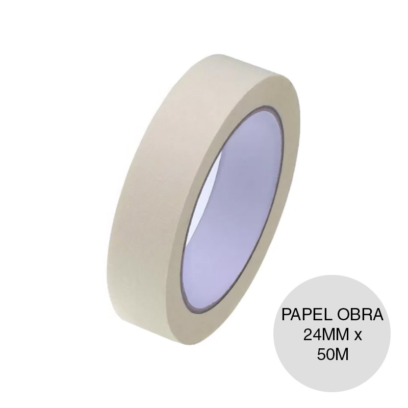 Cinta de enmascarar papel obra blanco rollo x 24mm x 50m