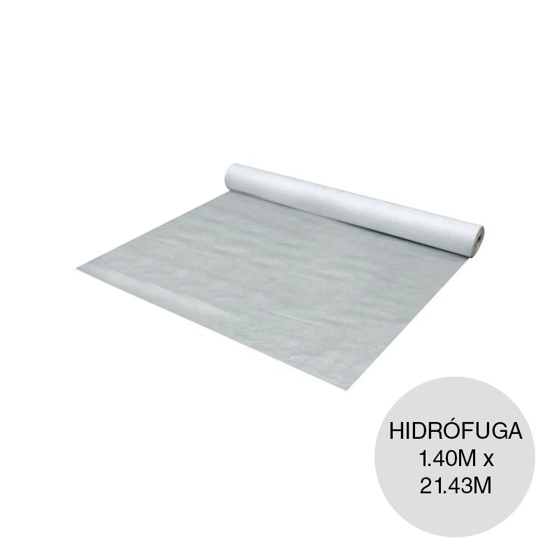 Membrana hidrofuga agua/viento polietileno 1.40m x 21.43m rollo x 30m²