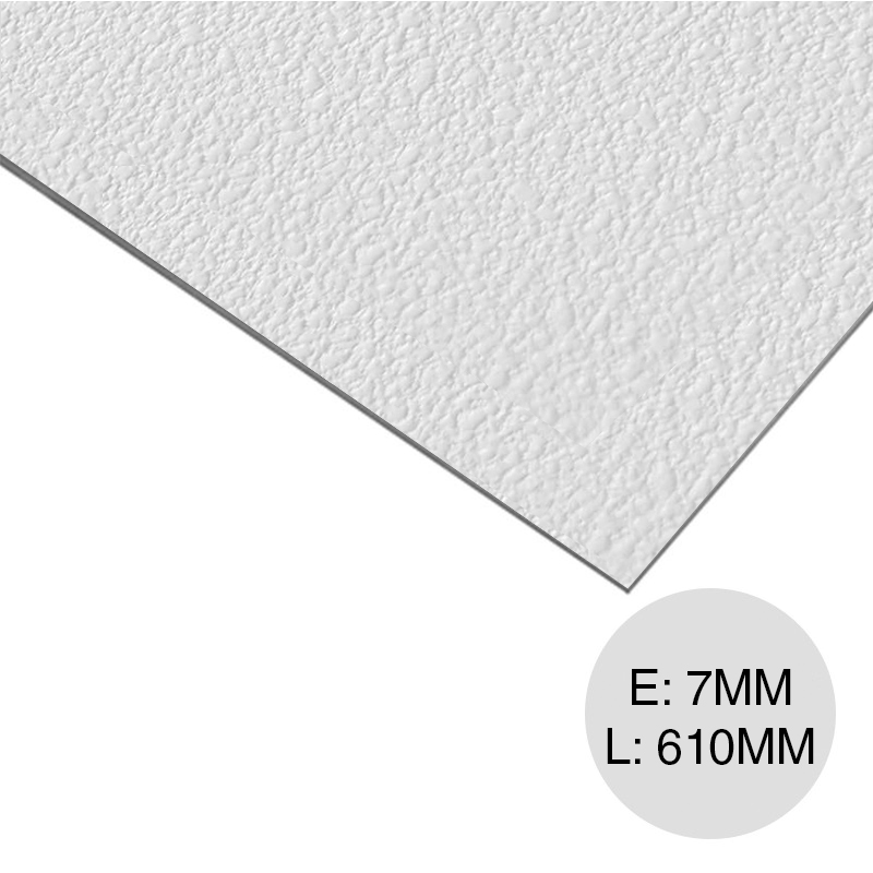 Cielorraso yeso desmontable 7mm x 610mm x 610mm