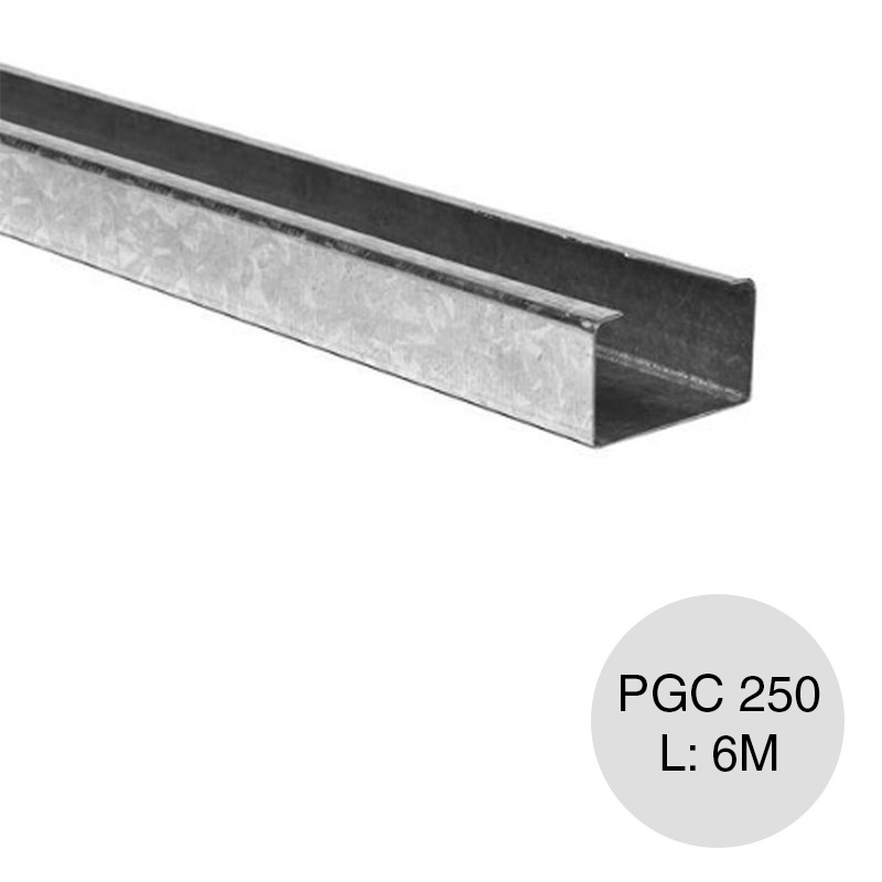 Perfil steel framing PGC 250 galvanizado 1.60mm x 250mm x 6m
