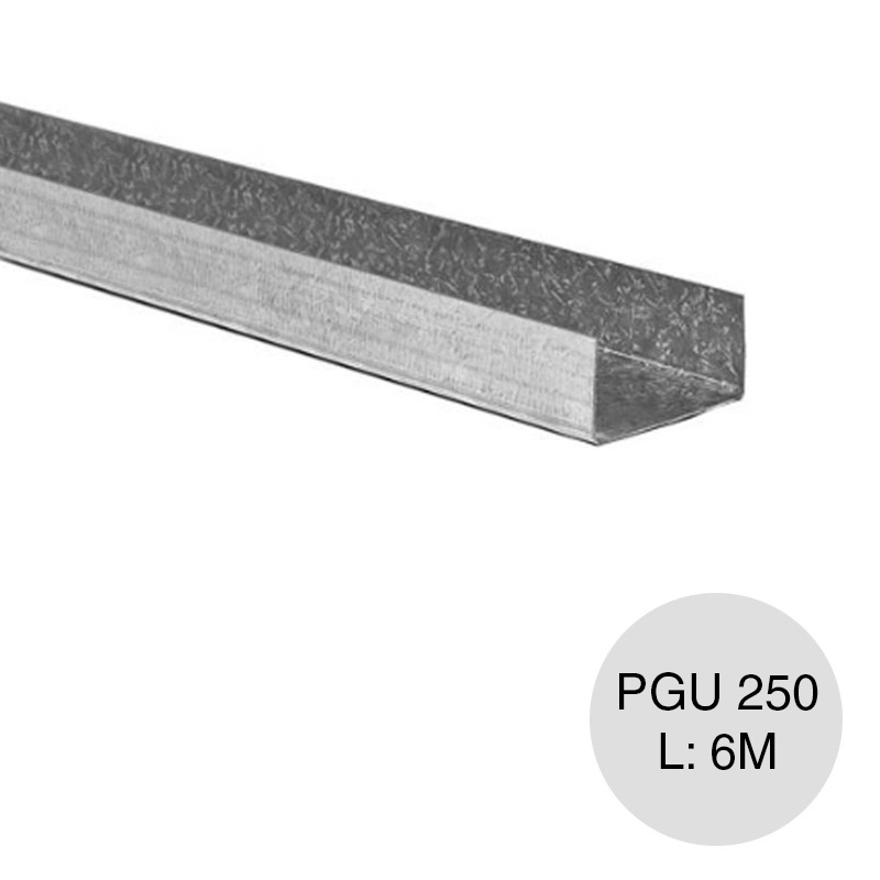 Perfil steel framing PGU 250 galvanizado 1.60mm x 250mm x 6m