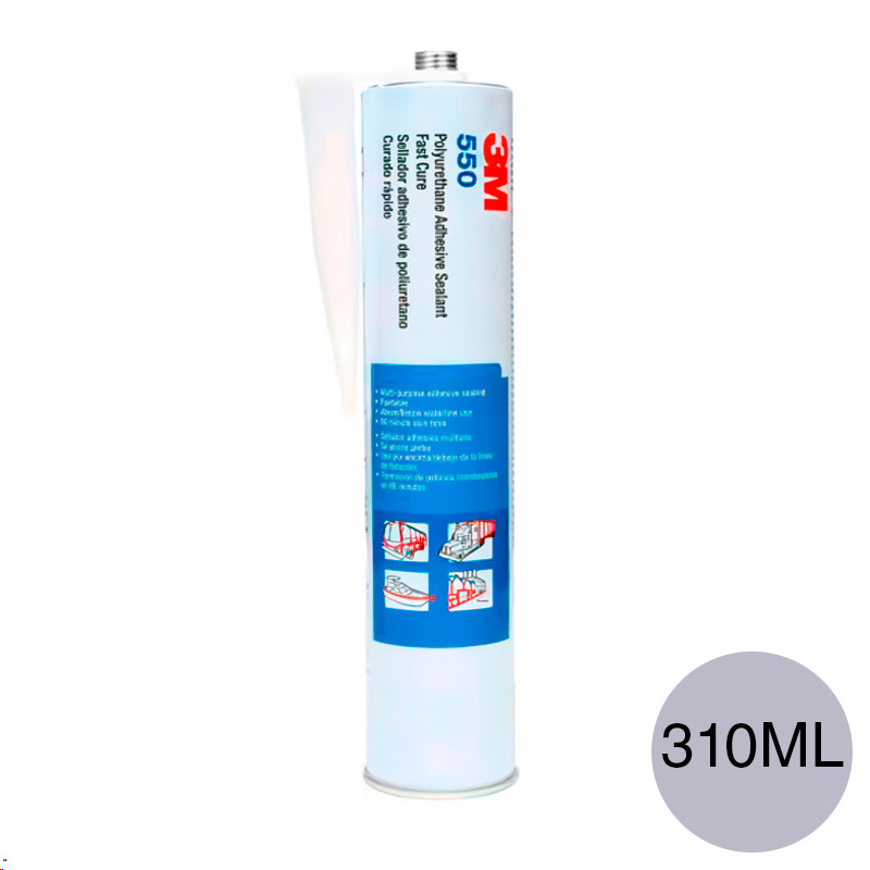 Sellador adhesivo poliuretanico PU550 gris cartucho x 310ml