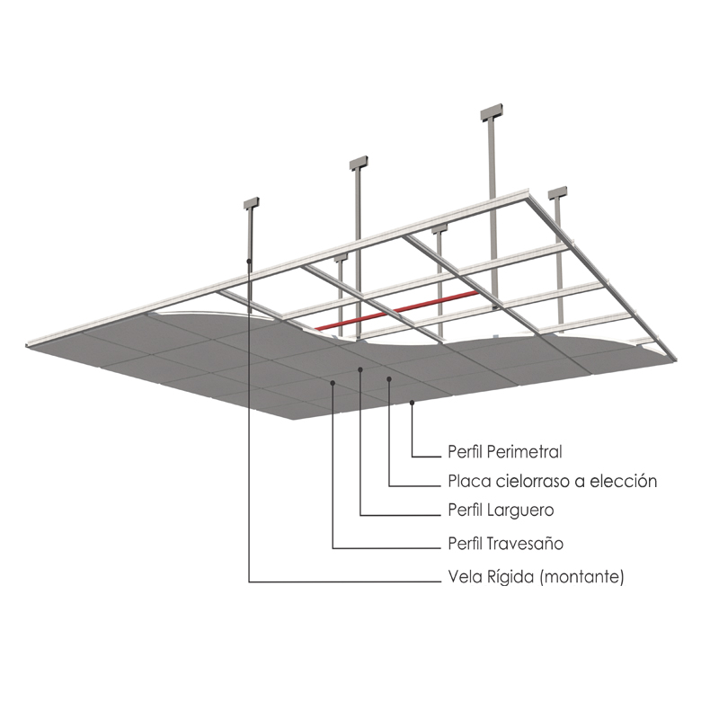 Cielorraso desmontable 610mm x 610mm
