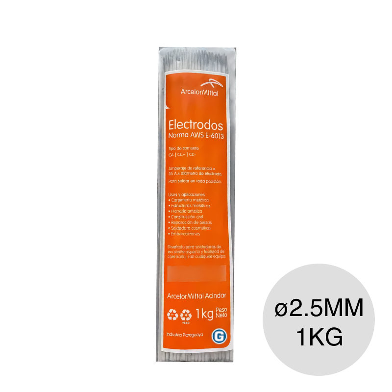 Electrodo rutilico 6013 Punta Azul p/soldar ø 2.5mm bolsa x 1kg