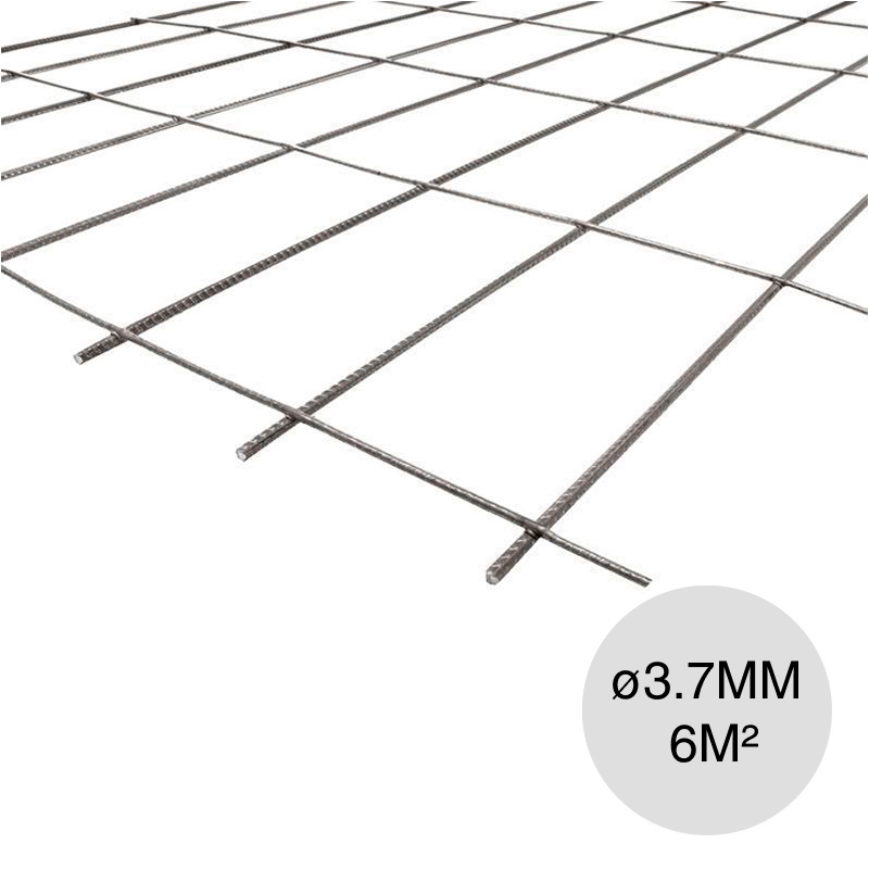 Malla acero electrosoldada ø 3.7mm separacion 150mm x 250mm medidas 2m x 3m x 6m²