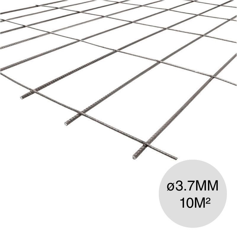 Malla acero electrosoldada ø 3.7mm separacion 150mm x 250mm medidas 2m x 5m x 10m²