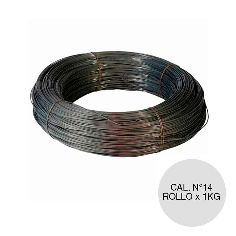 Alambre atar acero recocido calibre N°14 x ø 2.03mm rollo x 1kg