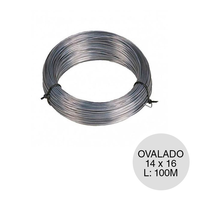 Alambre ovalado galvanizado mediana resistencia Baqueano 14 x 16 rollo x 100m
