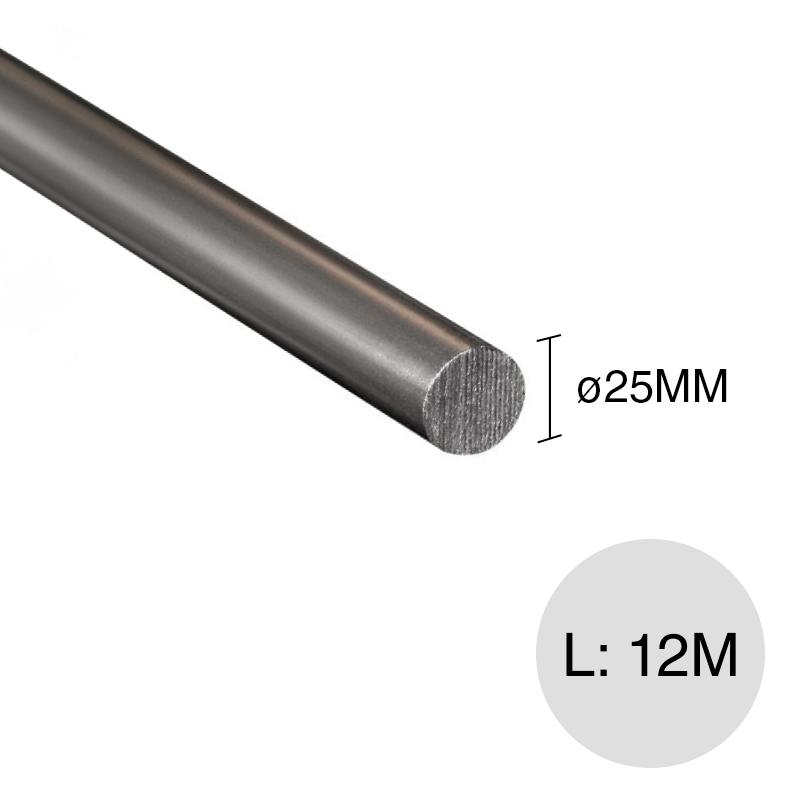 Hierro liso redondo laminado en caliente ø 25mm x 12m