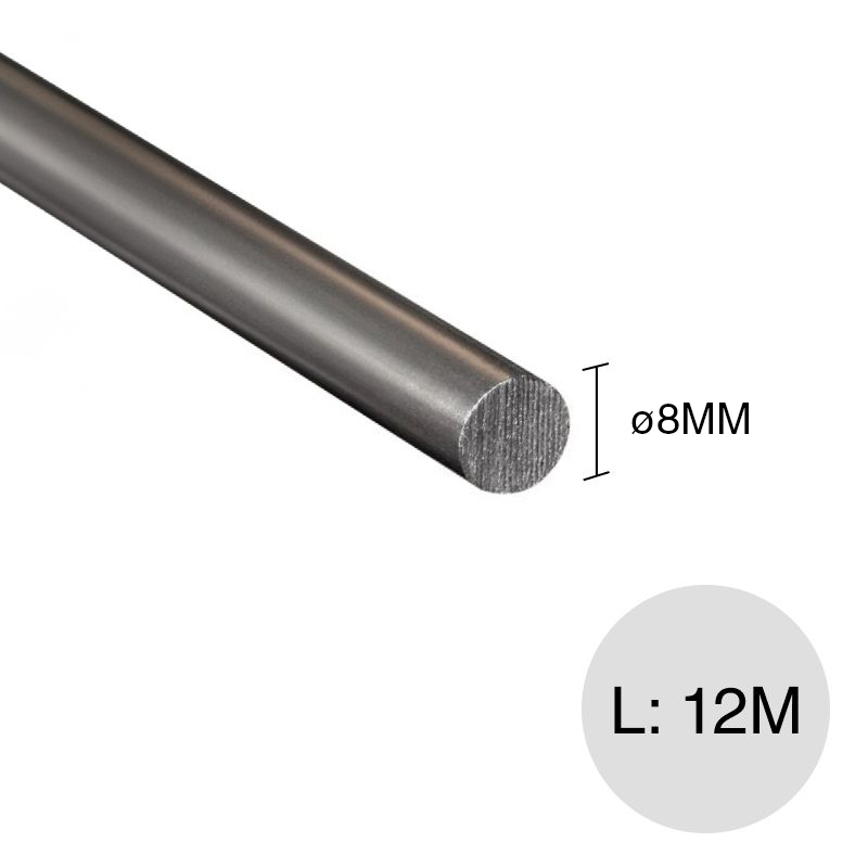Hierro liso redondo laminado en caliente ø 8mm x 12m