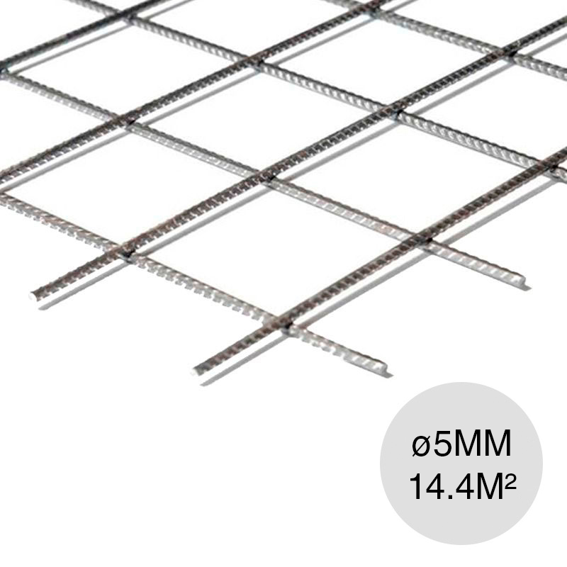 Malla acero electrosoldada Sima Q131 ø 5mm separacion 150mm x 150mm medidas 2.4m x 6m x 14.4m²