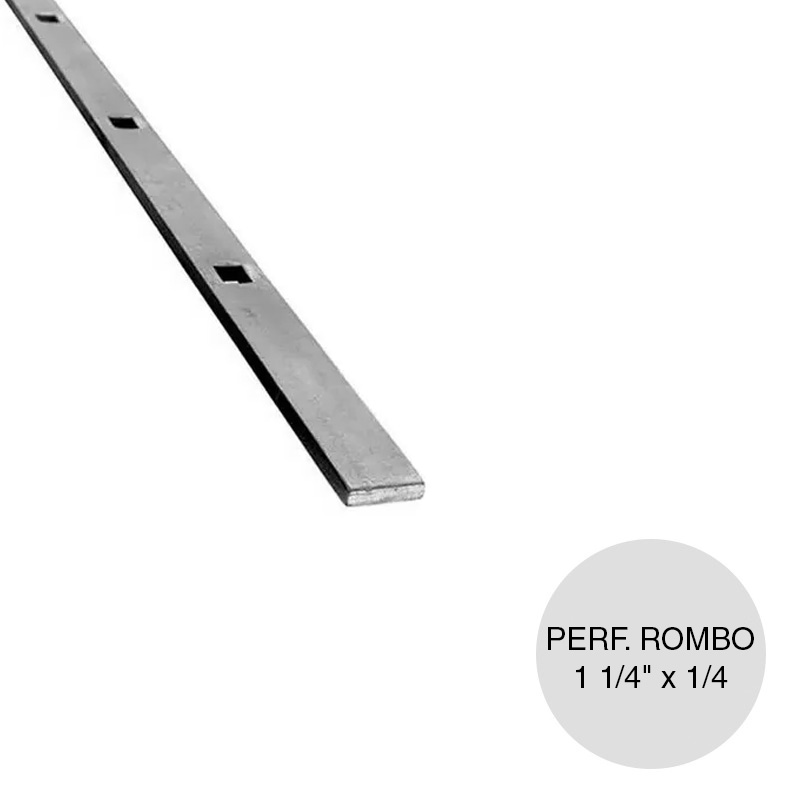 Planchuela punzonada 1 1/4" x 1/4" x 6m para rombo 1/2"