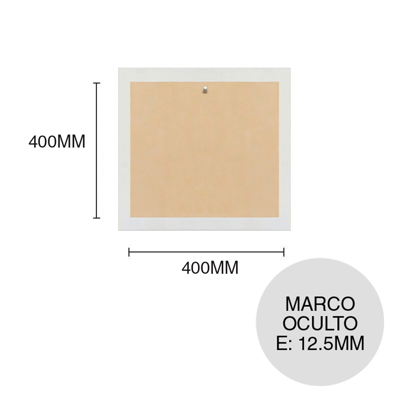 Tapa inspeccion MDF pared marco oculto 12.5mm x 400mm x 400mm