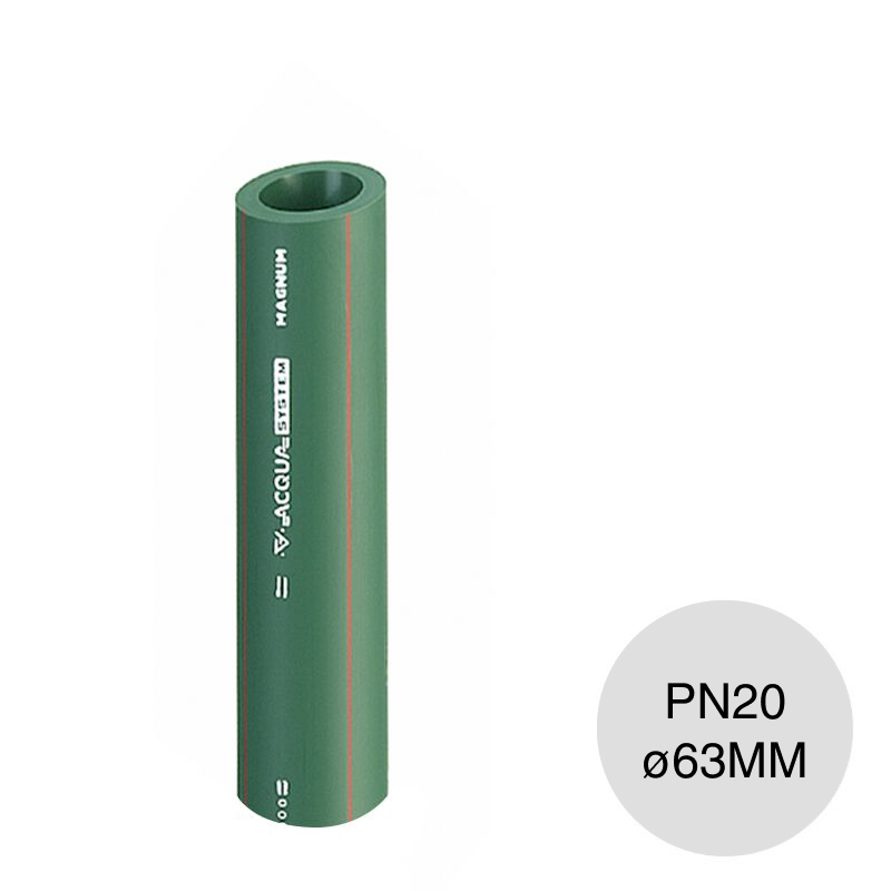 Caño tubo agua fria caliente polipropileno random PN20 Magnum thermofusion ø 63mm x 4m