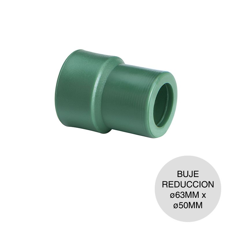 Buje reduccion agua polipropileno random thermofusion ø 63mm x ø 50mm