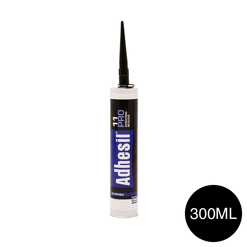 Sellador adhesivo poliuretanico 11 Pro pintable negro cartucho x 300ml