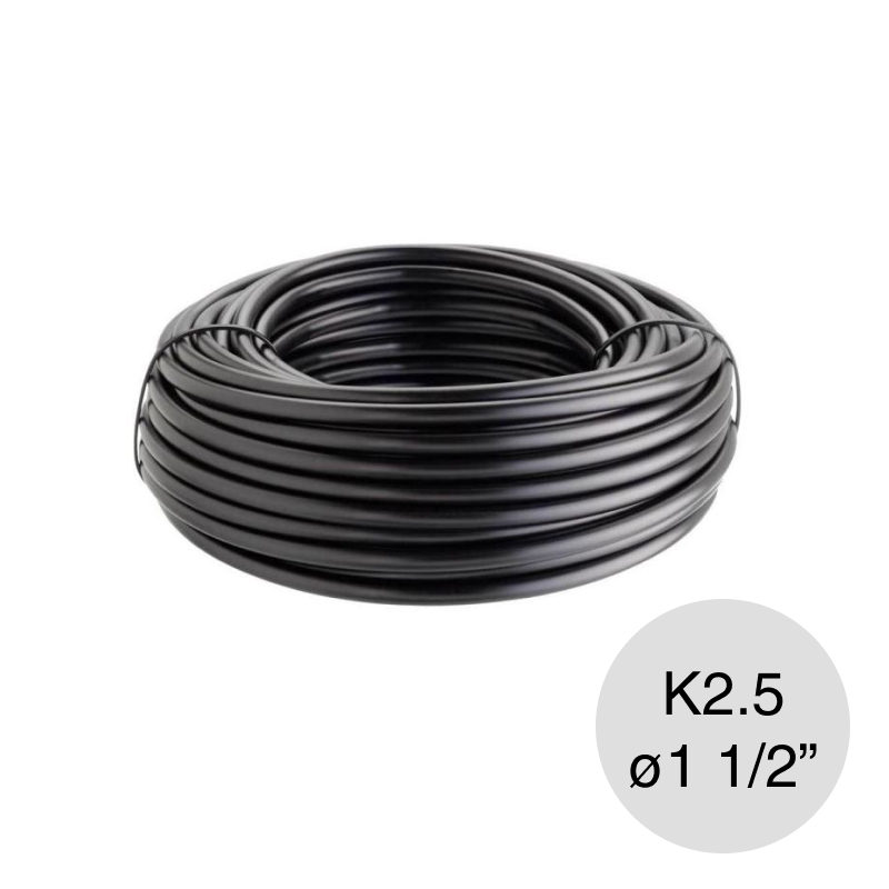 Caño tubo agua tricapa polietileno K2.5 negro ø 1 1/2" x 1m