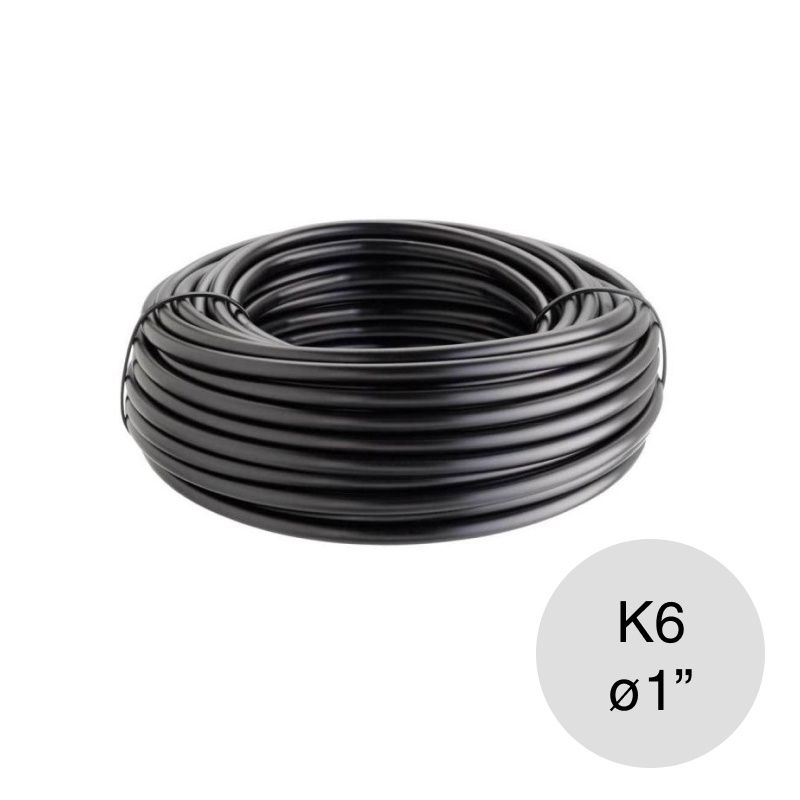 Caño tubo agua tricapa polietileno K6 negro ø 1" x 1m