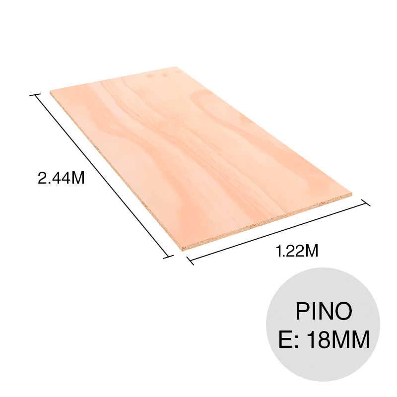 Tablero fenolico calidad BB pino 18mm x 1.22m x 2.44m