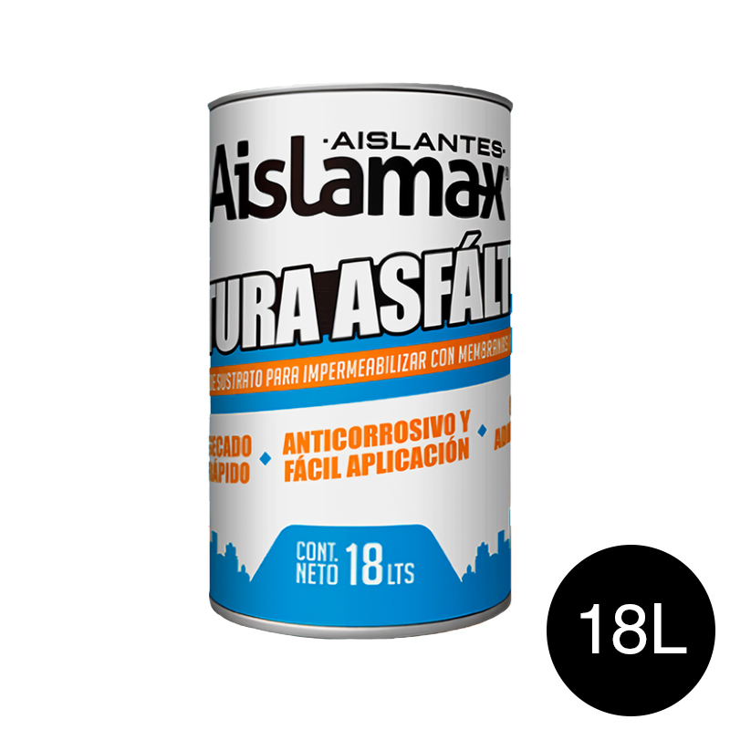 Pintura asfaltica impermeable base solvente exterior lata x 18l