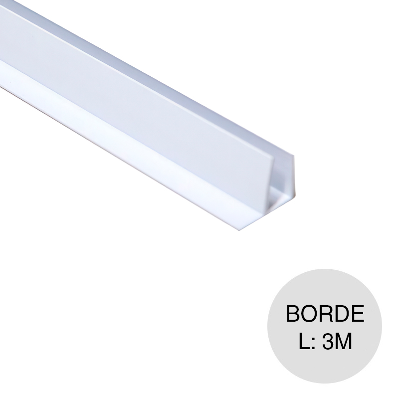 Perfil cielorraso PVC perimetral borde blanco 3m