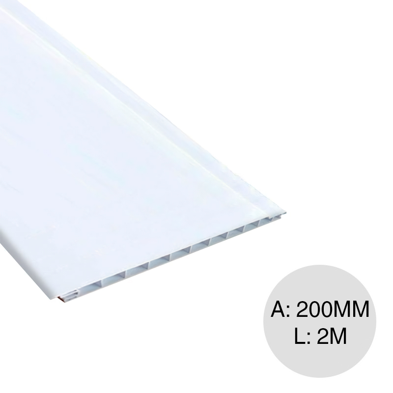 Cielorraso y revestimiento PVC blanco 10mm x 200mm x 2m
