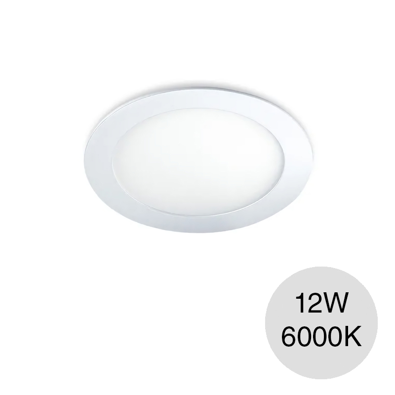 Paneles Led marco aluminio inyectado redondo p/embutir 12W 6000K ø 168mm