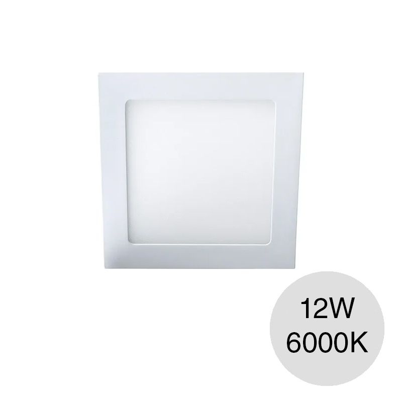 Paneles Led marco aluminio inyectado cuadrado p/embutir 12W 6000K 172mm x 172mm