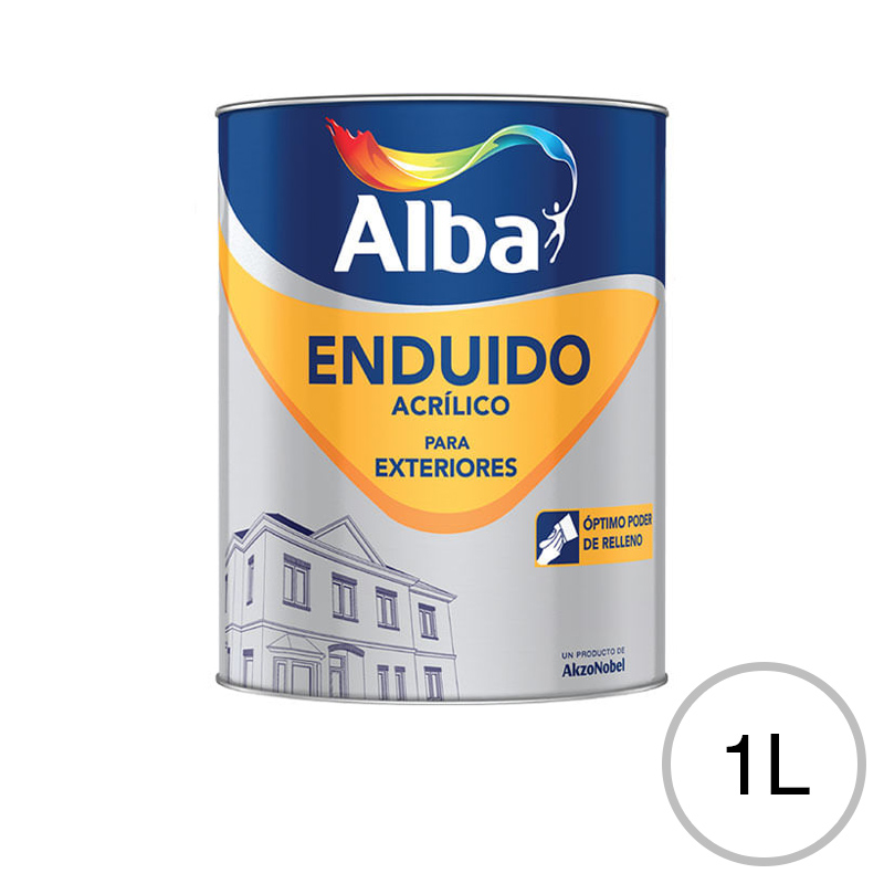 Enduido acrilico Alta Performance exterior blanco mate lata x 1l