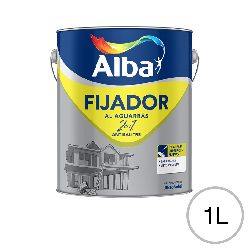 Fijador al aguarras 2 en 1 Antisalitre exterior interior blanco mate lata x 1l