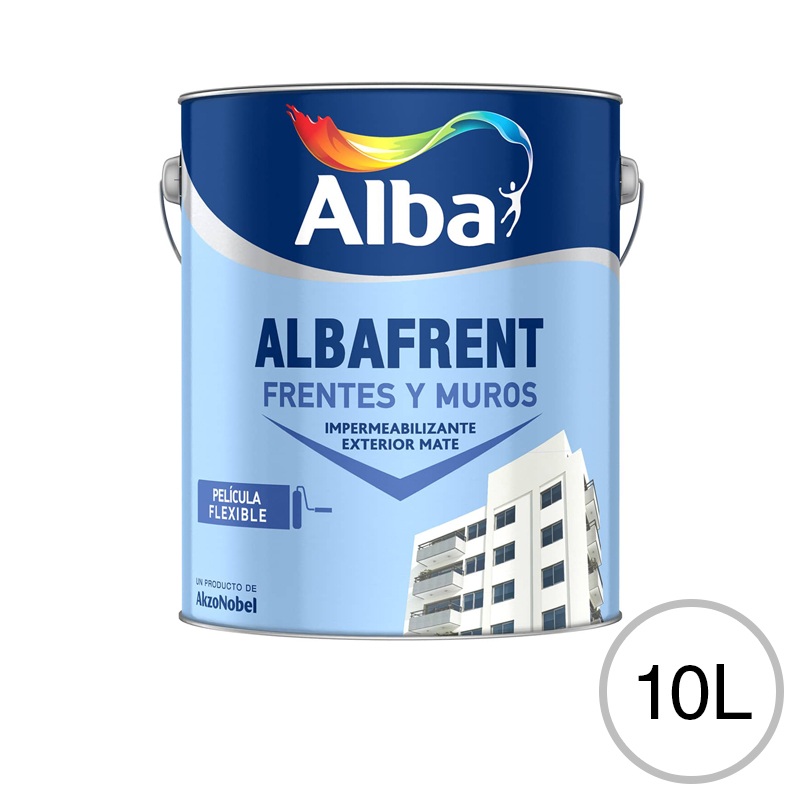 Impermeabilizante acrilico Albafrent Frentes y Muros exterior blanco mate lata x 10l
