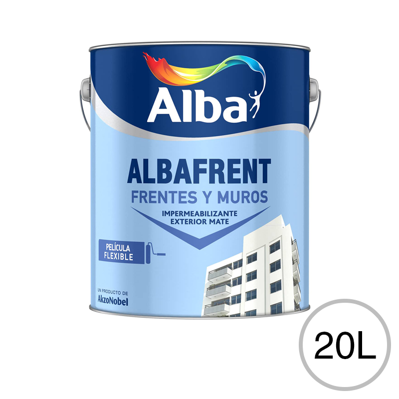 Impermeabilizante acrilico Albafrent Frentes y Muros exterior blanco mate lata x 20l