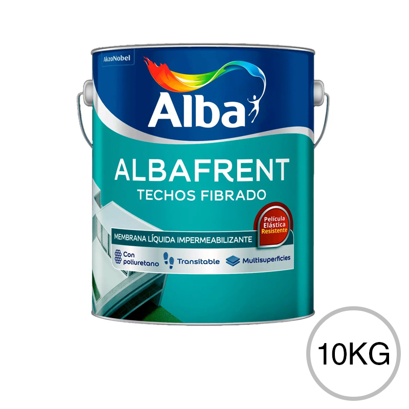 Impermeabilizante acrilico Albafrent Techos Fibrado exterior blanco satinado lata x 10kg