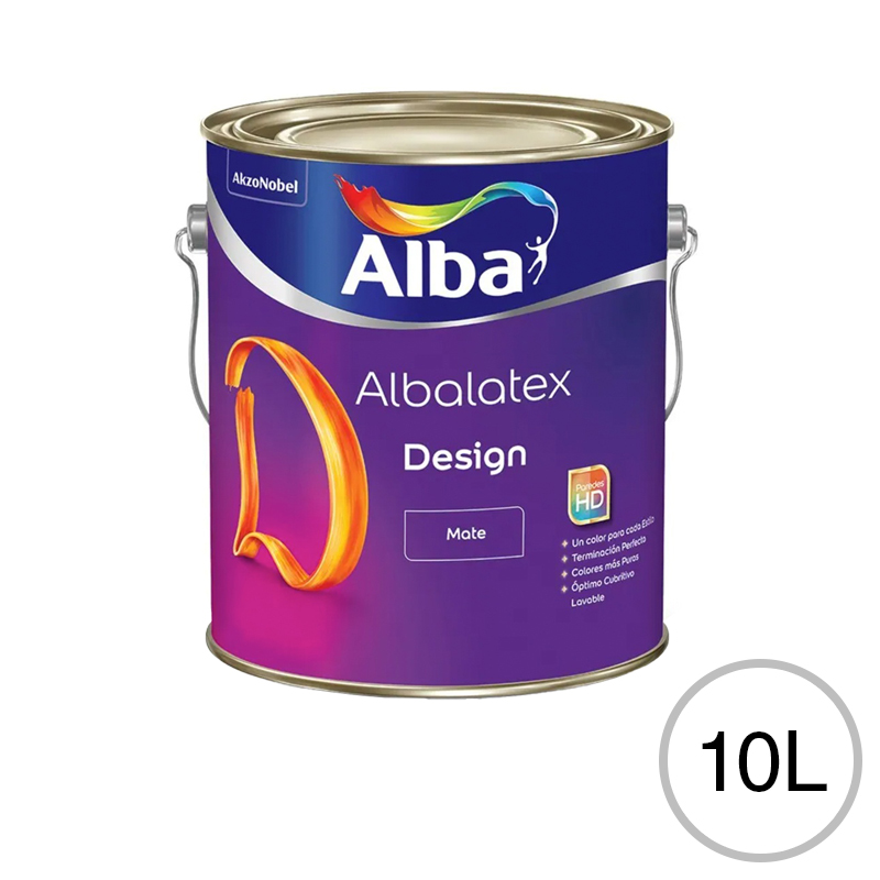 Pintura latex acrilico Albalatex Design interior blanco mate lata x 10l