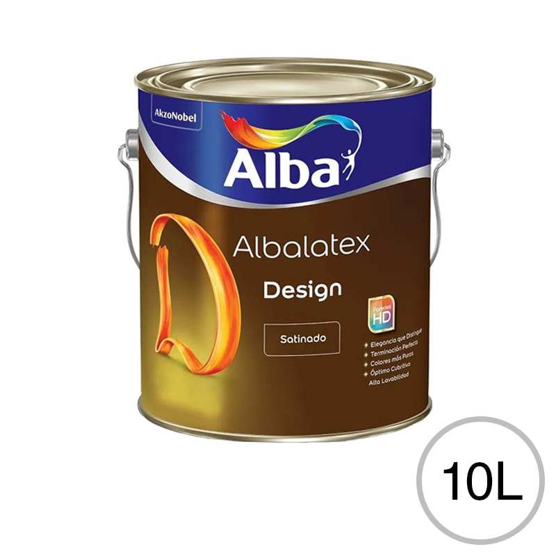 Pintura latex acrilico Albalatex Design interior blanco satinado lata x 10l