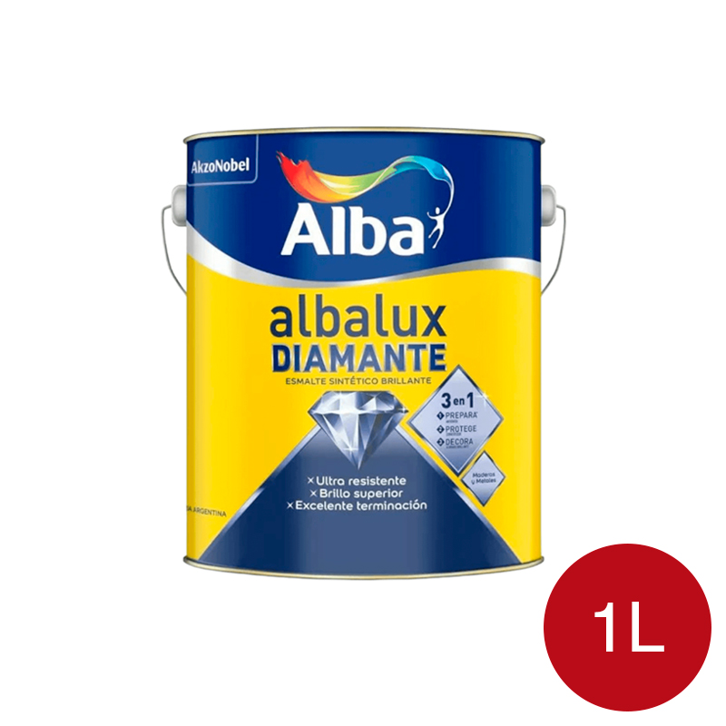 Esmalte sintetico Albalux Diamante exterior interior bermellon brillante lata x 1l
