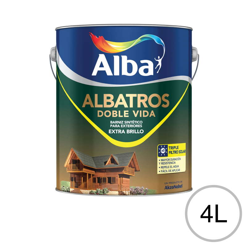 Barniz sintetico Albatros Doble Vida exterior incoloro brillante lata x 4l