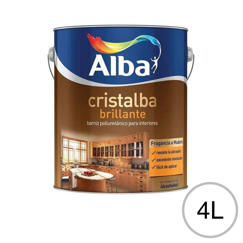 Barniz poliuretanico Cristalba interior incoloro brillante lata x 4l