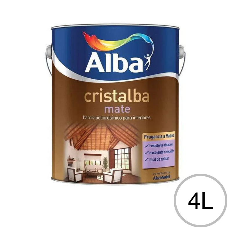 Barniz poliuretanico Cristalba interior incoloro mate lata x 4l