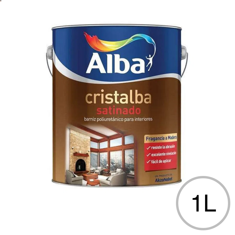 Barniz poliuretanico Cristalba interior incoloro satinado lata x 1l